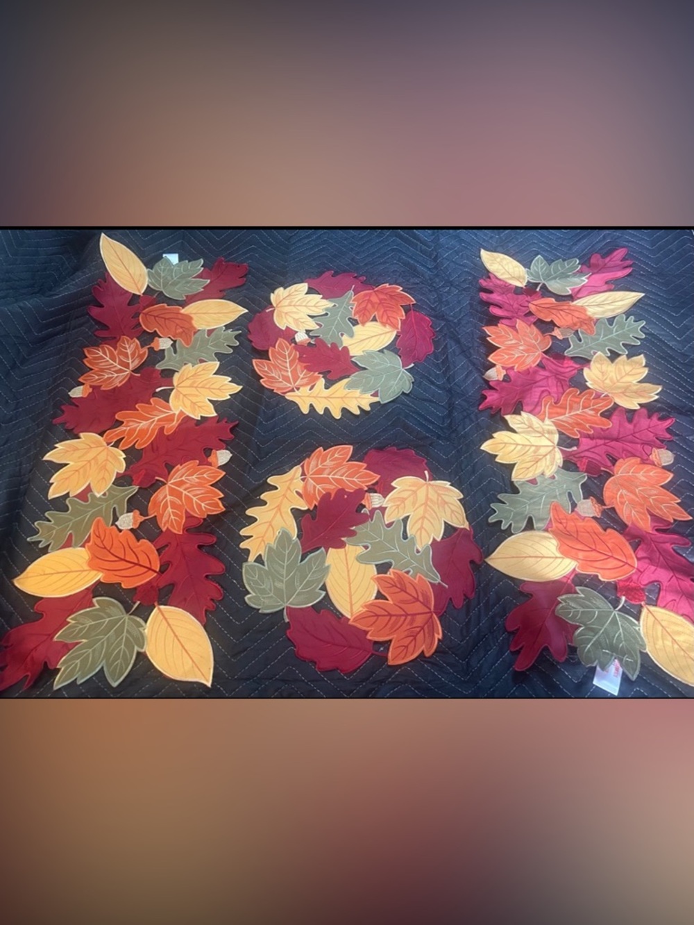 Autumn Leaf Felt Garland and Wreath Set - Fall Table Decor